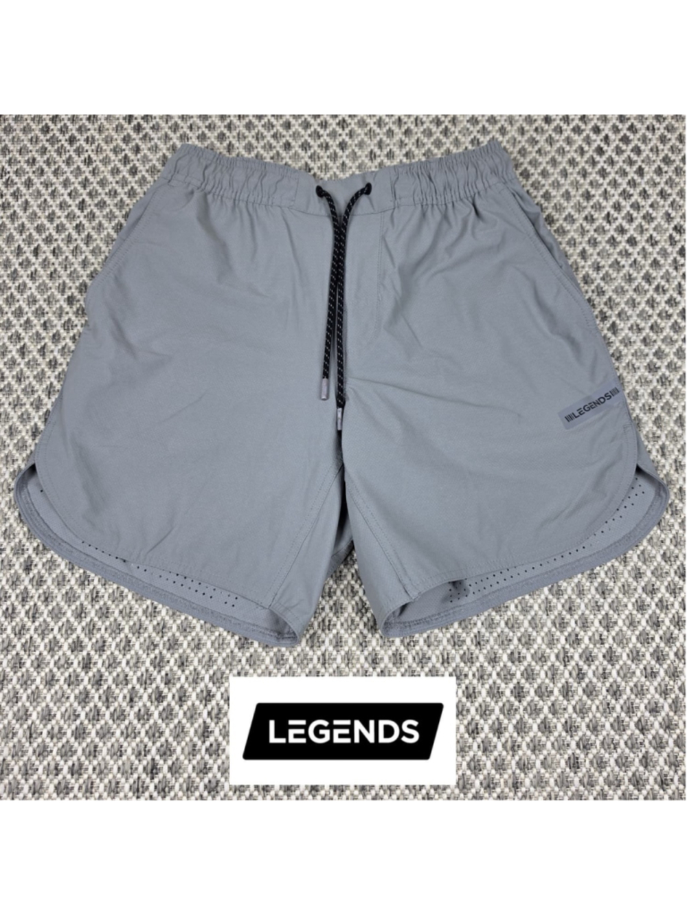 Legends Mens Gray Lined Athletic Shorts Size Small Running Training Gym